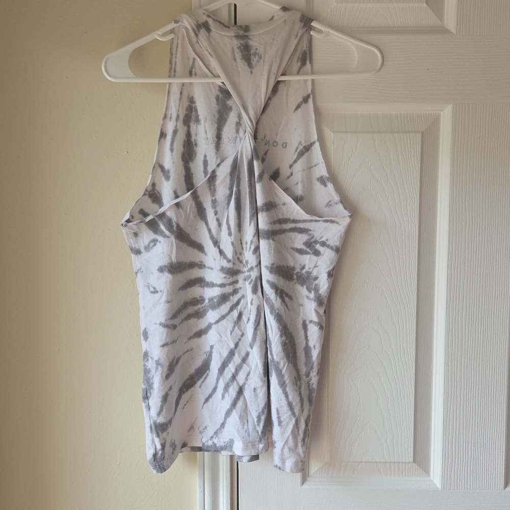 VS PINK Tank Top XS Racerback Twist Tie Dye 'Don't Sweat It' Victoria's Secret